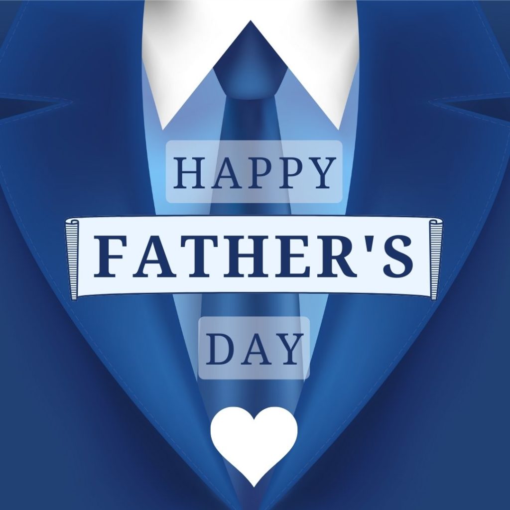 blue suit and happy father's day